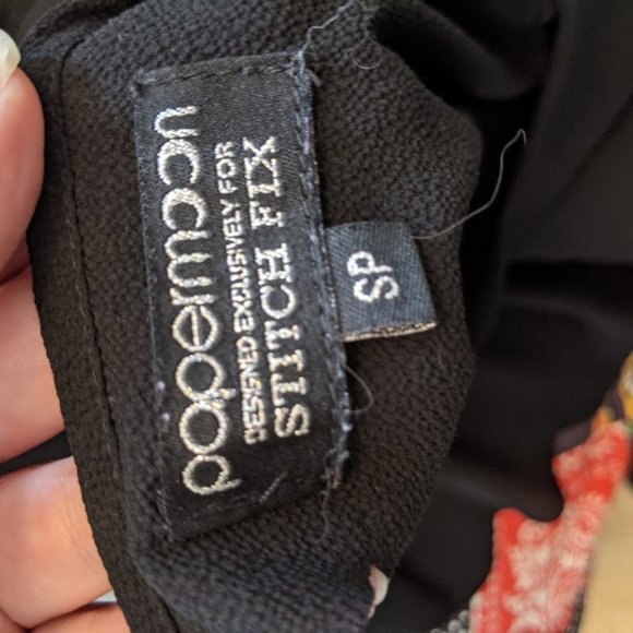 Papermoon Black Scalloped Layered Blouse Size SP - Picture 10 of 11